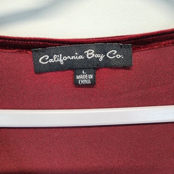 Velvet Faux Wrap Maxi Dress Size L Berry Red Dark Romantic Fairy Medieval Goth - Picture 13 of 15